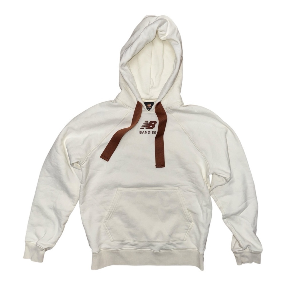 New Balance Cream and Brown Relaxed Hoodie